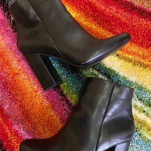 black heeled booties